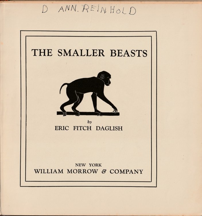 Animals in Black and White; Volume Two, the Smaller Beasts