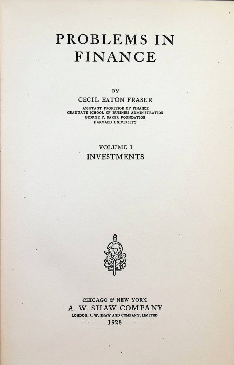 Problems in Finance: Volume I, Investments