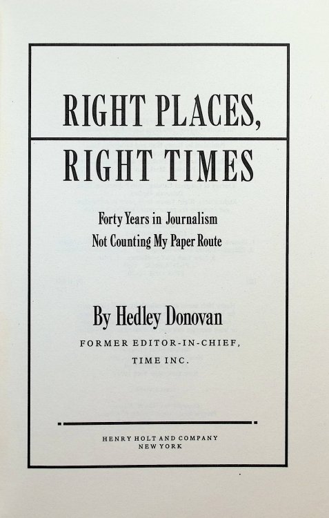 Right Places, Right Times