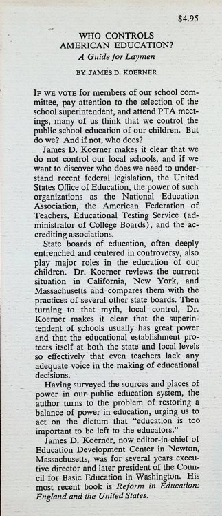 Who Controls American Education : A Guide for Laymen