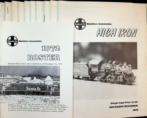 High Iron, Sante Fe Modelers Association: 1972 - 1973 Incomplete Set with 1972 Roster