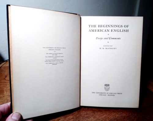 The beginnings of American English: essays and comments