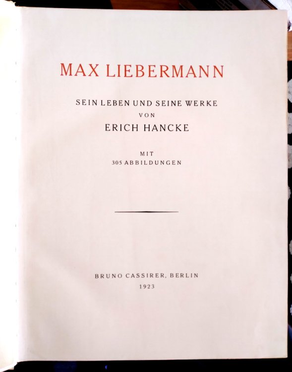 Max Liebermann: Sein Leben Und Seine Werke