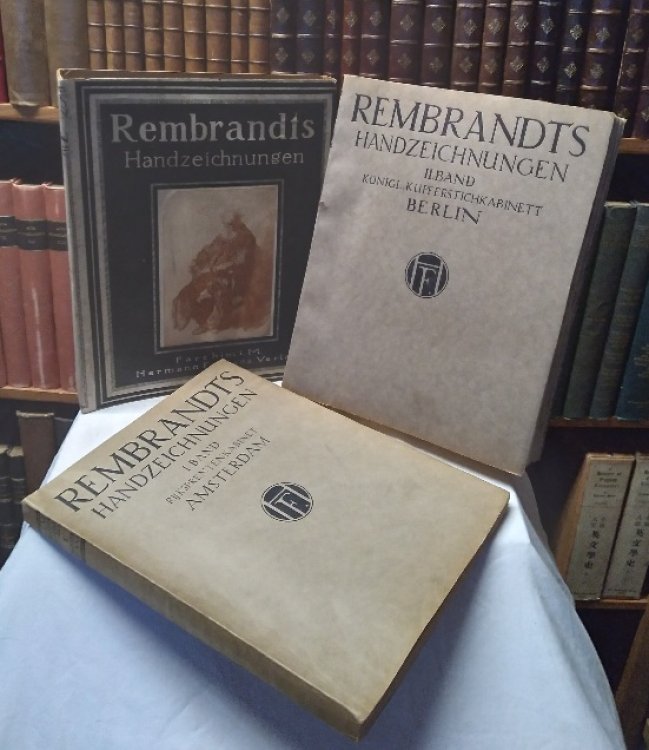 Rembrandts Handzeichnungen. I. Band Rijksprentenkabinet zu Amsterdam. II. Band Konigl. Kupferstichkabinett zu Berlin. (Rembrandt's Drawings), complete in Volume I (1912) and Volume II (1914]