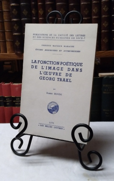 La fonction poetique de l'image dans l'oeuvre de Georg Trakl