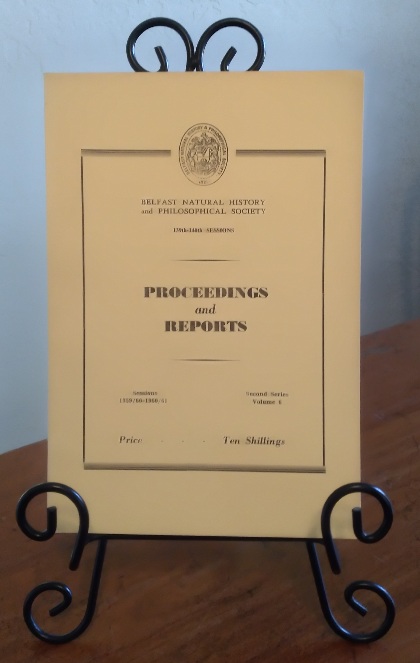 Proceedings and Reports, Belfast Natural History and Philosophical Society, 139th-140th Sessions, Second Series, Volume 6, 1959/60, 1960/61