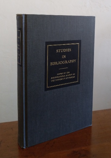 Studies in Bibliography: Papers of the Bibliographical Society of the University of Virginia, Volume Twenty
