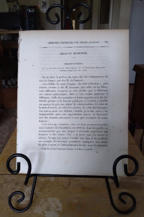 Second Memoire: Observations sur les tables des prix du Marc D'Argent, et les valuations monitaires depuis l'epoch de Saint Louis