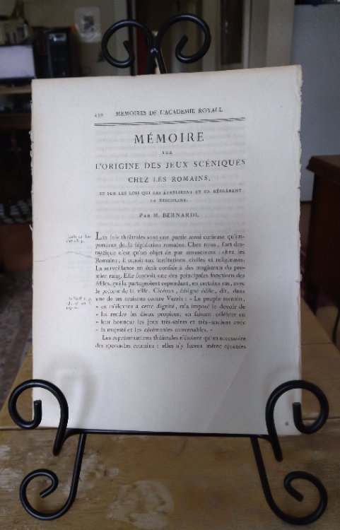Memoire Sur L'Origine des Jeux Sceniques Chez Les Romains, et sur les lois qui les etablirent et en reglerent la discipline