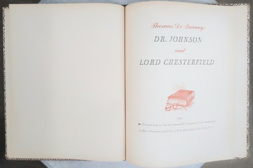 Dr. Johnson and Lord Chesterfield