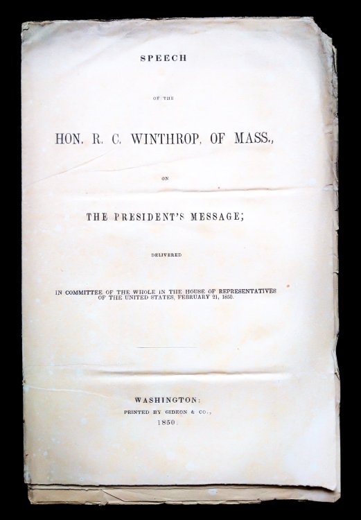 Speech of the Hon. R.C. Winthrop of Mass., on the President's Message