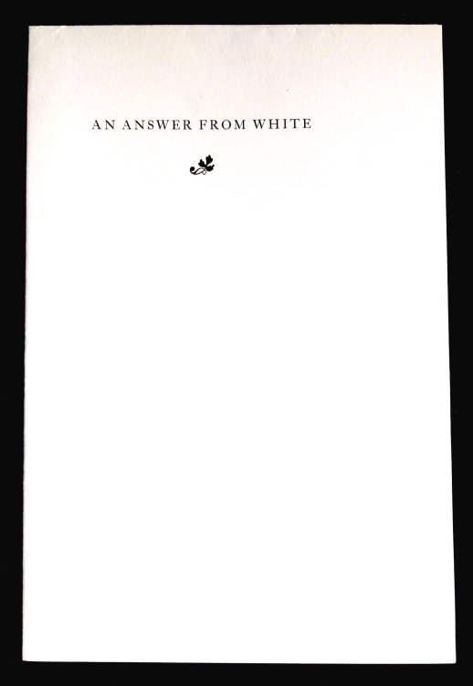 An Answer from White
