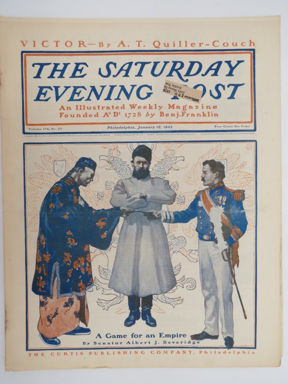 THE SATURDAY EVENING POST, JANUARY 18, 1902 (A GAME FOR AN EMPIRE BY SENATOR ALBERT J BEVERIDGE)
