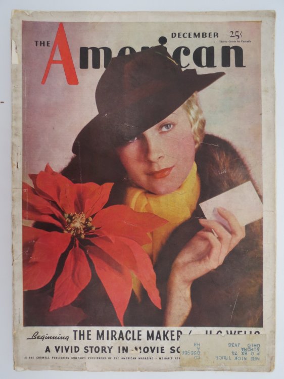 THE AMERICAN MAGAZINE, DECEMBER 1935 (THE MIRACLE MAKER, PART I. BY H. G. WELLS; NORMAN ROCKWELL 2 PAGE ILLUSTRATION)