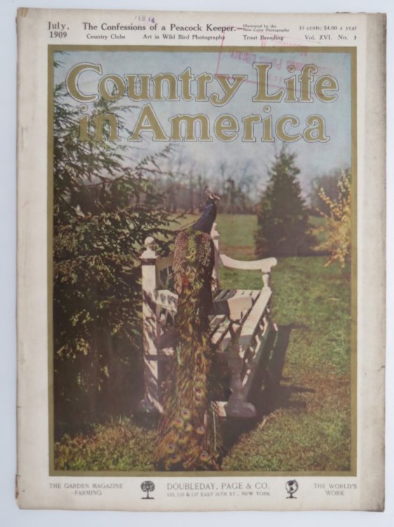 COUNTRY LIFE IN AMERICA MAGAZINE, JULY 1909 (CONFESSIONS OF A PEACOCK KEEPER)