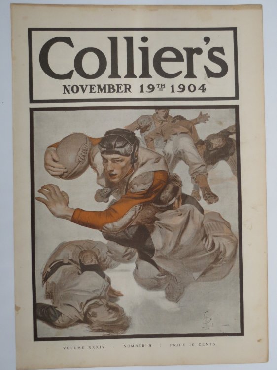 COLLIER'S MAGAZINE COVER, NOVEMBER 19, 1904, J. C. LEYENDECKER FOOTBALL