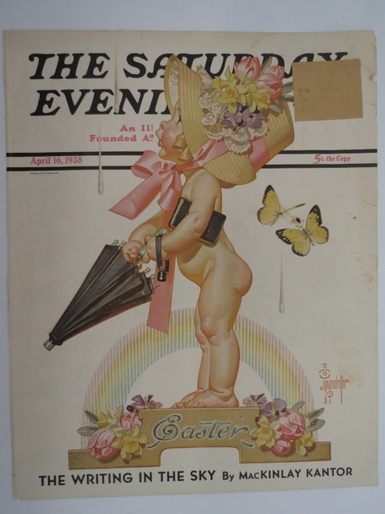 THE SATURDAY EVENING POST COVER, APRIL 16, 1938, EASTER J. C. LEYENDECKER