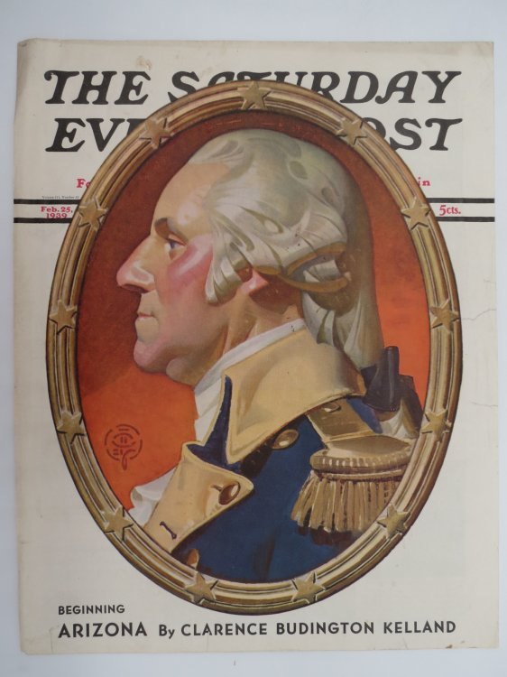 THE SATURDAY EVENING POST COVER,FEBRUARY 25, 1939, GEORGE WASHINGTON, J. C. LEYENDECKER
