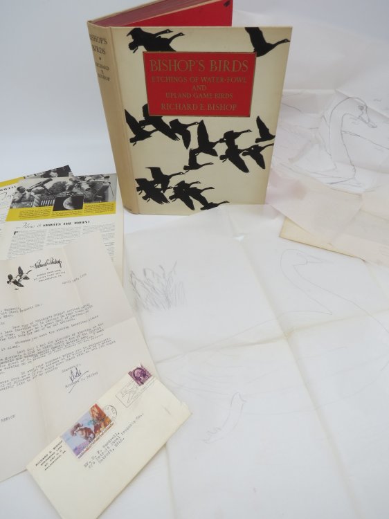 BISHOP'S BIRDS (PLUS ORIGINAL ETCHINGS AND SIGNED PERSONAL LETTER BY AUTHOR) Etchings of Water-Fowl and Upland Game Birds