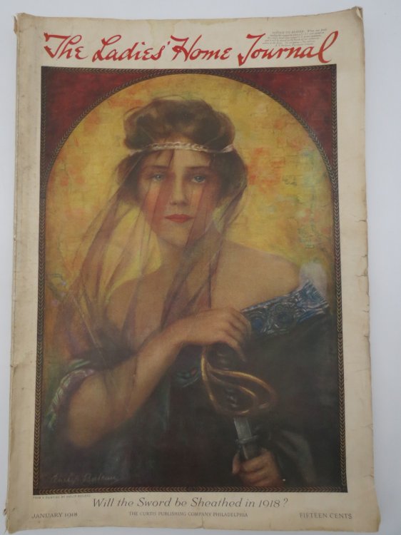 MAXFIELD PARRISH EDISON MAZDA PRINT IN COMPLETE LADIES HOME JOURNAL, JANUARY 1918