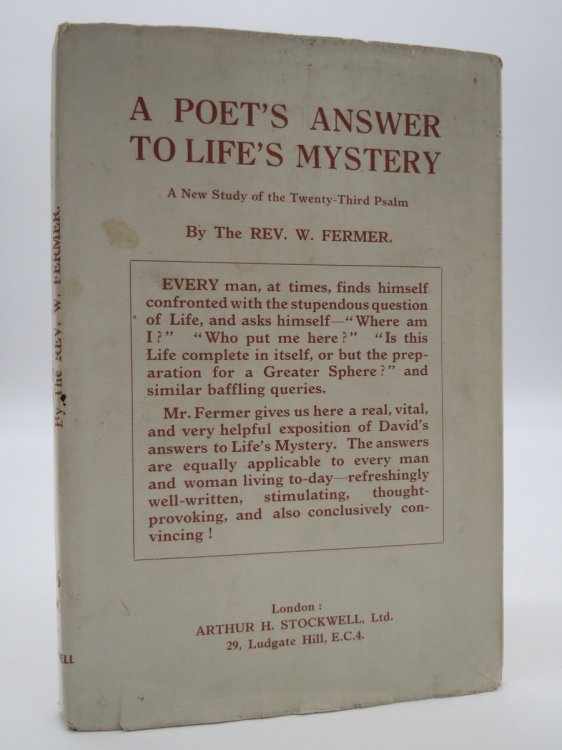 A POET'S ANSWER TO LIFE'S MYSTERY (SIGNED BY AUTHOR) (DJ Protected by a Brand New, Clear, Acid-Free Mylar Cover)