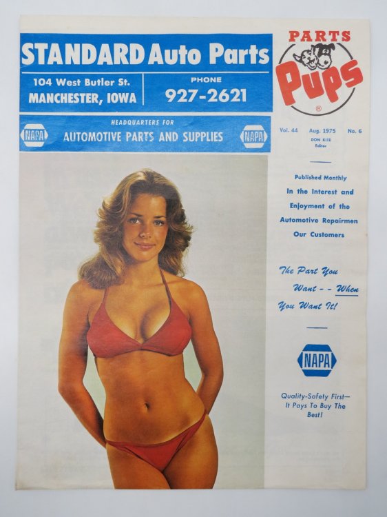 NAPA PARTS PUPS MAGAZINE, AUGUST 1975