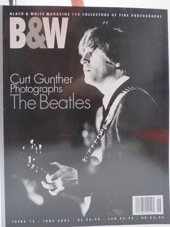 B & W (BLACK & WHITE) MAGAZINE FOR COLLECTORS OF FINE PHOTOGRAPHY, JUNE 2001 (CURT GUNTHER PHOTOS OF THE BEATLES)