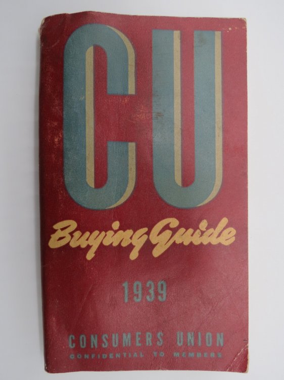 CU CONSUMER'S UNION BUYING GUIDE 1939
