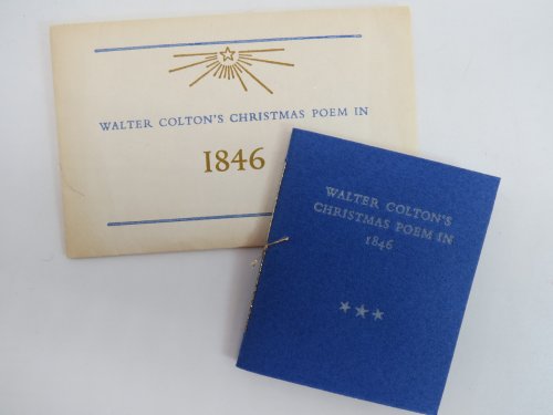 WALTER COLTON'S CHRISTMAS POEM IN 1846 (MINIATURE BOOK) With Two Drawings by Michael De Weese