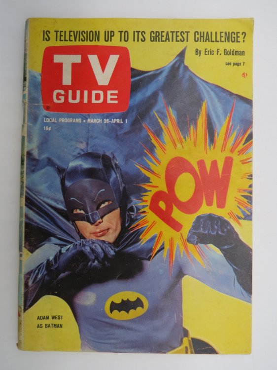 TV GUIDE, MARCH 26 - APRIL 1, 1966 (BATMAN TV SERIES; ADAM WEST)