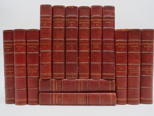 THE COMPLETE WORKS OF NATHANIEL HAWTHORNE (14 VOLUME LEATHER BOUND SET)