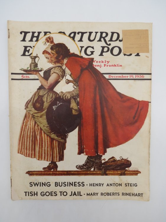 THE SATURDAY EVENING POST - DECEMBER 19, 1936 (NORMAN ROCKWELL MISTLETOE COVER)
