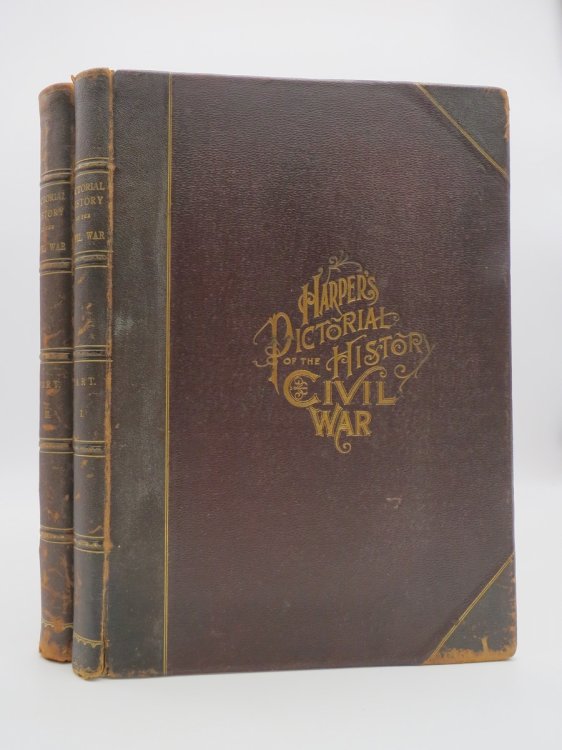 HARPERS PICTORIAL HISTORY OF THE CIVIL WAR (COMPLETE TWO VOLUME LEATHER BOUND SET)