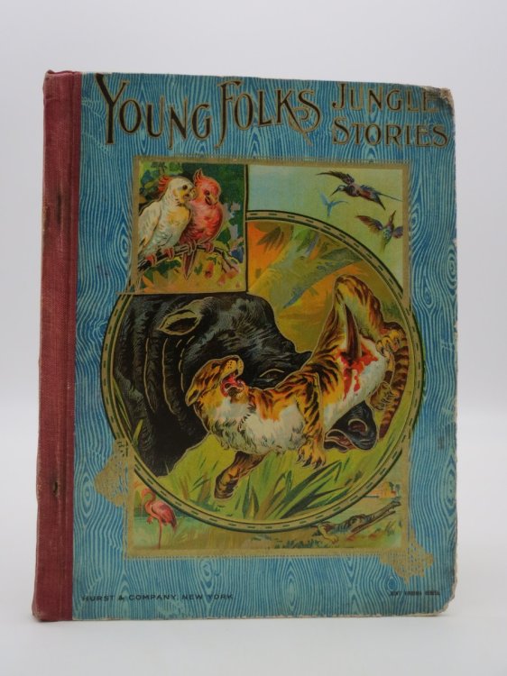 YOUNG FOLKS JUNGLE STORIES ((ANTIQUE CHROMOLITHOGRAPHIC COVER)