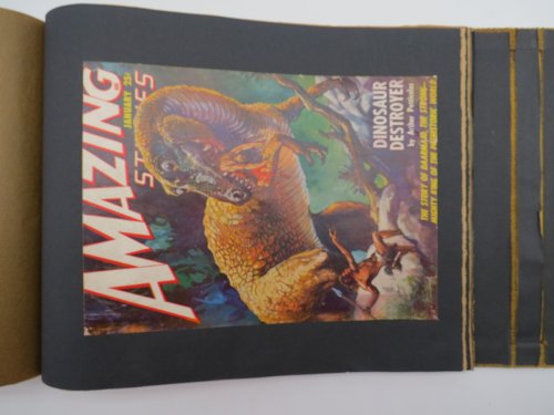 VINTAGE FANTASY SCRAPBOOK WITH CLIPPINGS AND AMAZING STORIES COVERS 1940S-1954