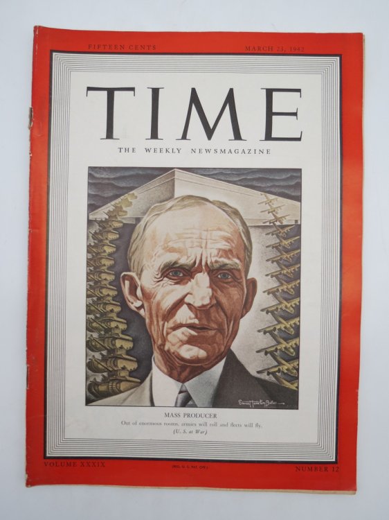TIME MAGAZINE MARCH 23, 1942 (HENRY FORD, MASS PRODUCER COVER)