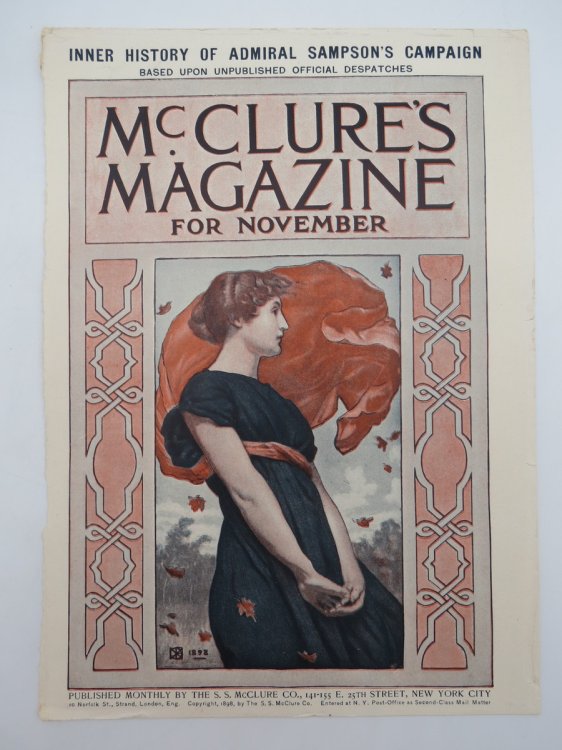 KENYON COX MCCLURE'S MAGAZINE COVER NOVEMBER 1898 ART NOUVEAU