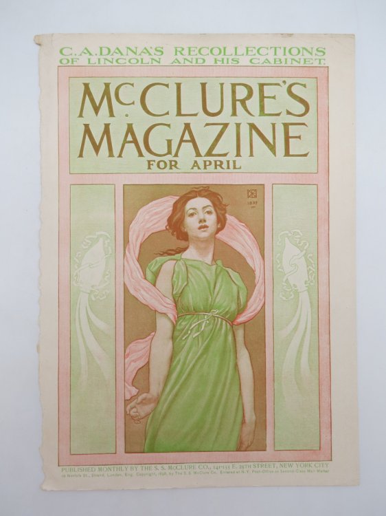 KENYON COX MCCLURE'S MAGAZINE COVER APRIL 1898 ART NOUVEAU