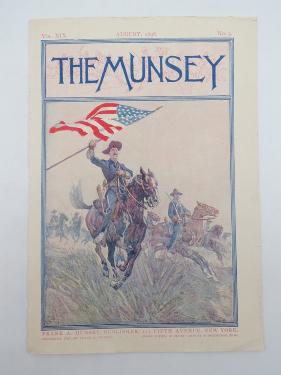 MUNSEY MAGAZINE COVER BY CWJ AUGUST 1898 SPANISH AMERICAN WAR COVER