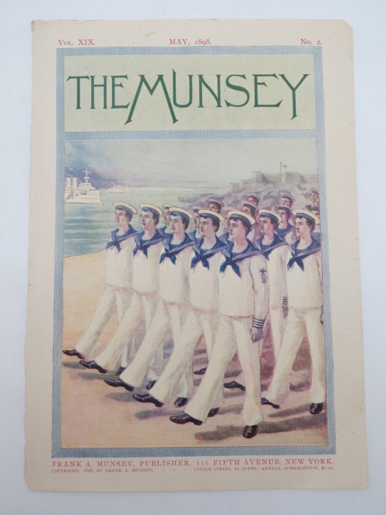MUNSEY MAGAZINE COVER MAY 1898 NAVY SAILORS MARCHING