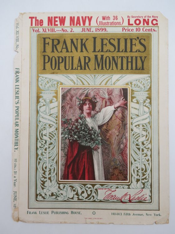 CHARLES WARDE TRAVER FRANK LESLIE'S POPULAR MONTHLY MAGAZINE COVER DECEMBER 1899 CHRISTMAS ART NOUVEAU