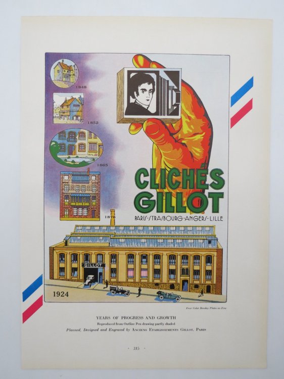 VINTAGE CLICHES GILLOT PARIS STRASBOURG PRINT