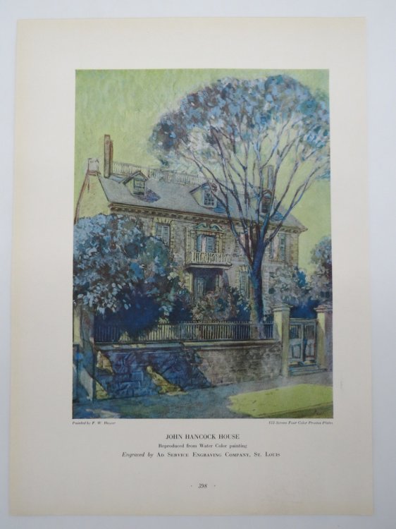 VINTAGE JOHN HANCOCK HOUSE BOSTON MA PRINT