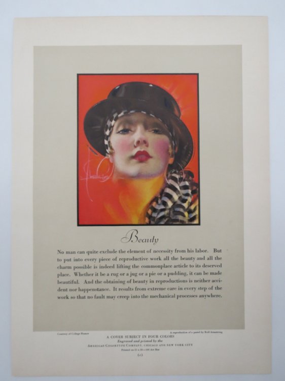 VINTAGE ART DECO BEAUTY LADY PRINT