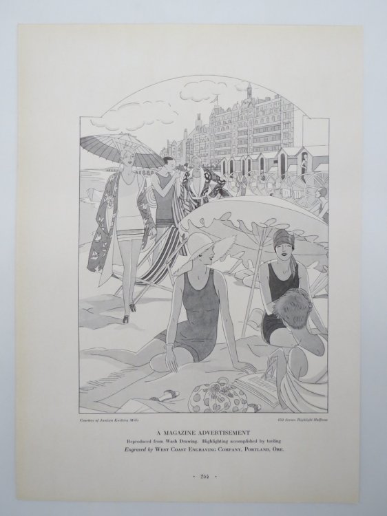 VINTAGE ART DECO BEACH RESORT SWIMSUIT FASHION PRINT
