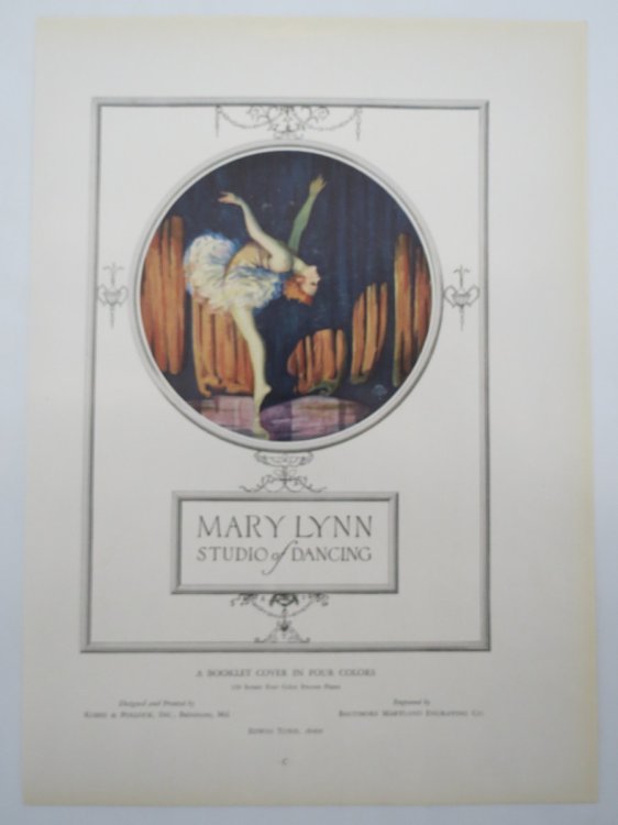 VINTAGE ART DECO BALLERINA BALLET DANCING PRINT