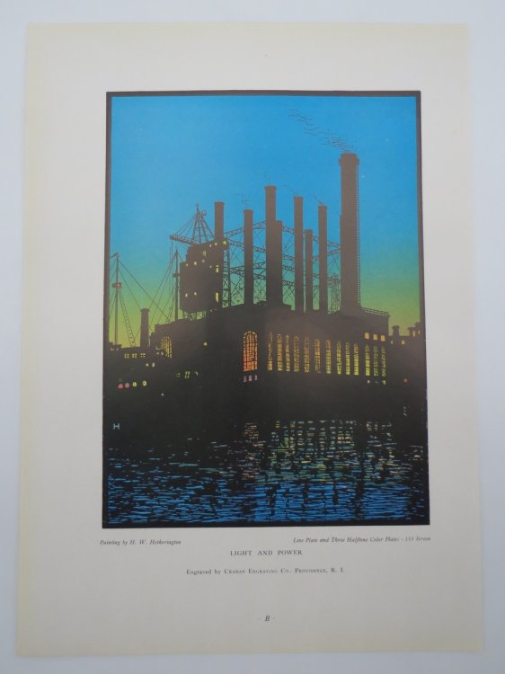 VINTAGE PROVIDENCE RHODE ISLAND MANCHESTER POWER STATION PRINT