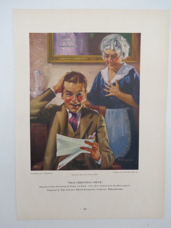 VINTAGE SURPRISE LETTER CHRISTMAS CHECK PRINT