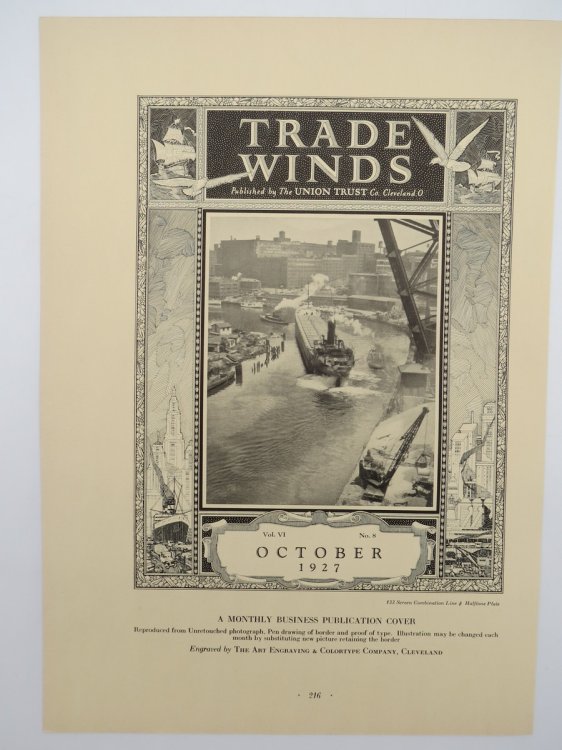 VINTAGE TRADE WINDS MAGAZINE UNION TRUST COMPANY CLEVELAND PRINT