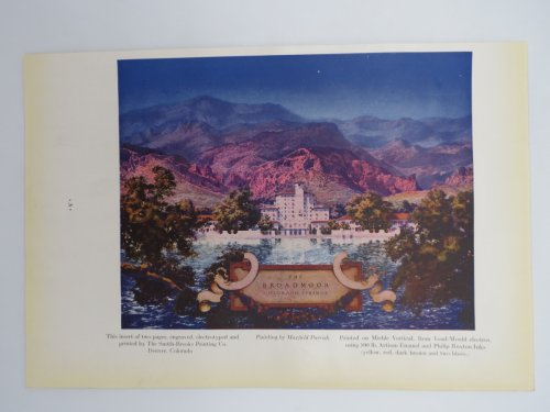 VINTAGE BROADMOOR COLORADO SPRINGS COLOR PRINT